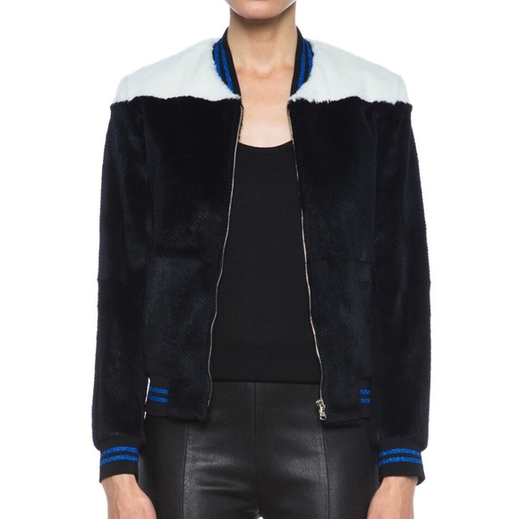 3.1 Phillip Lim Fur Bomber jacket black white black 6 - Picture 3 of 15